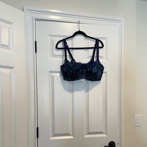 Elegant Blue Patterned Women's Bra